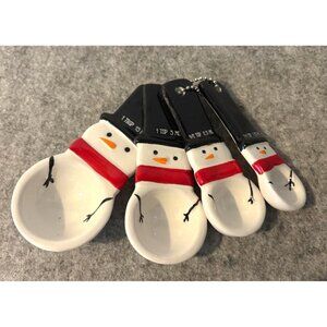 Target Bulleye's Ceramic Snowmen Measuring Spoons  # 2960